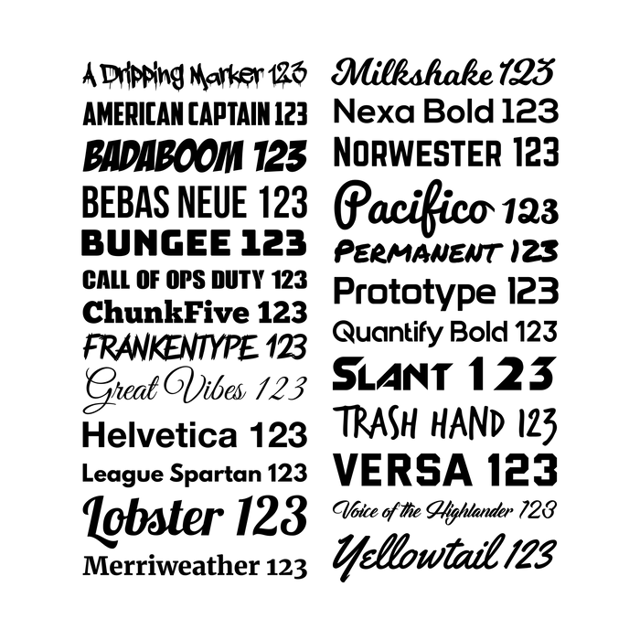 Lettering Decals