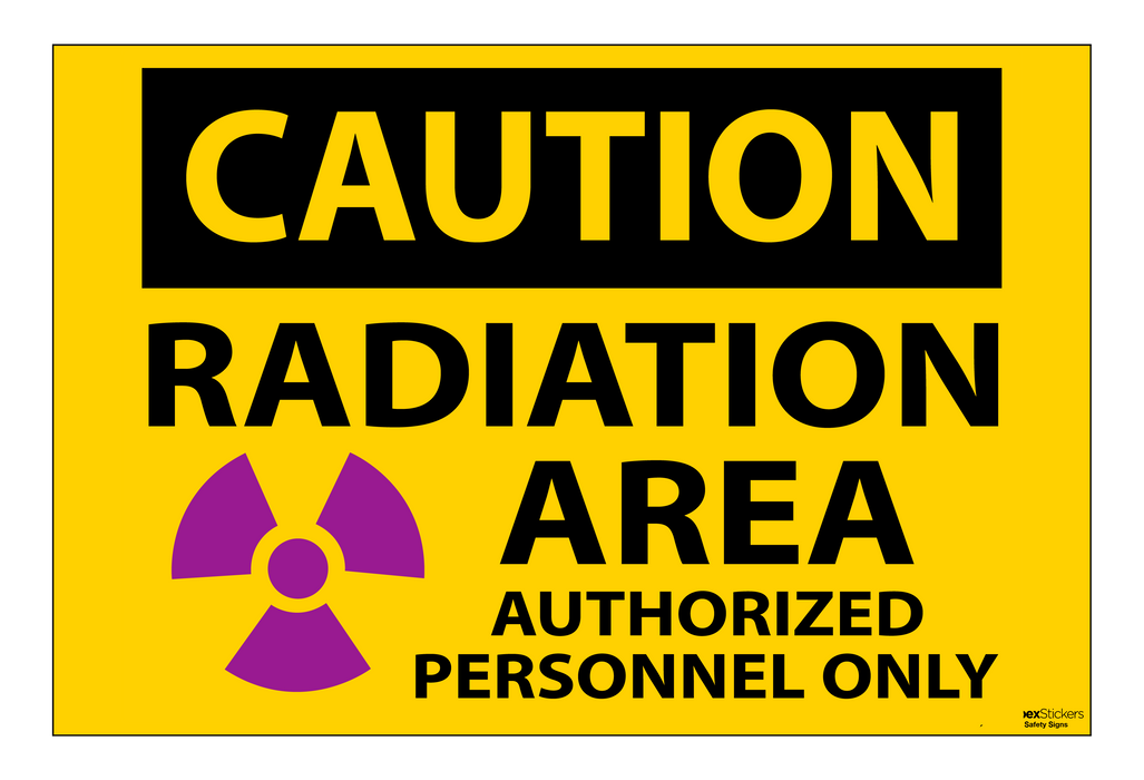 Radiation Area Window Sticker Caution - Radiation Area Authorized Personnel Only Sign — Apex Stickers LLC
